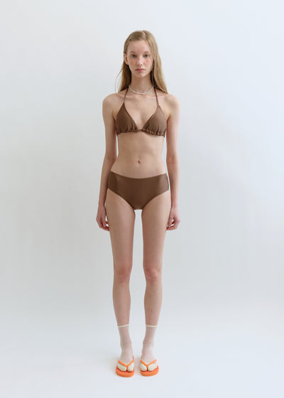 Solid Triangle Bikini_Brown