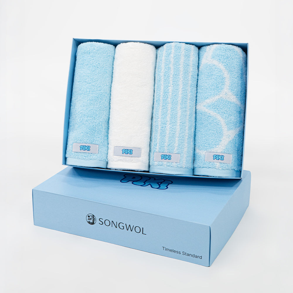 PIKI Blue Towel Set (4pcs)